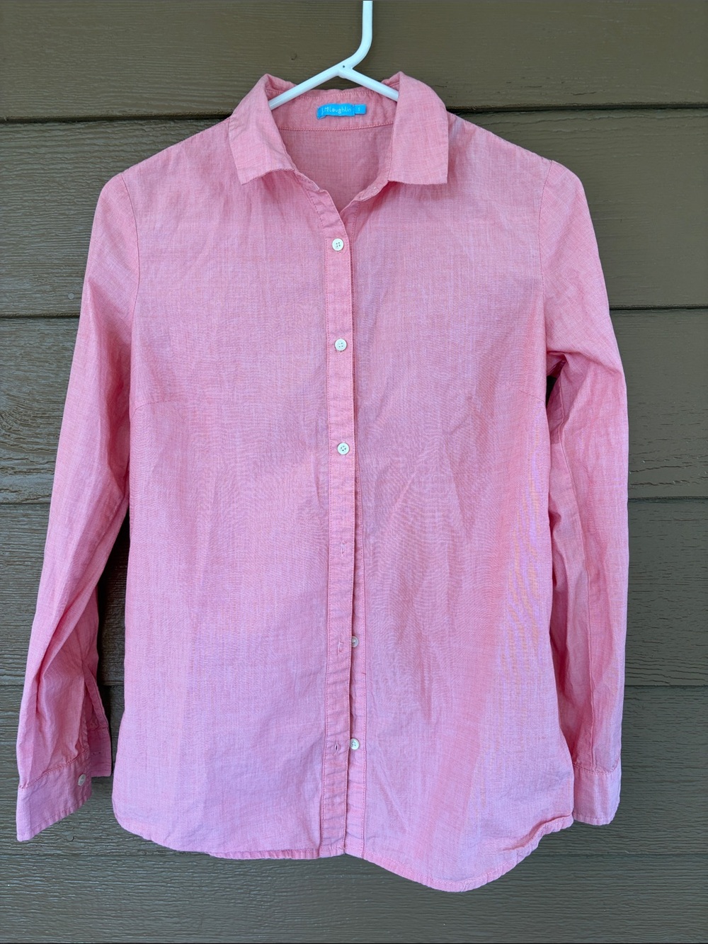 J McLaughlin Women’s 100% Cotton Pink Button-Down Long Sleeve Shirt -Sz S